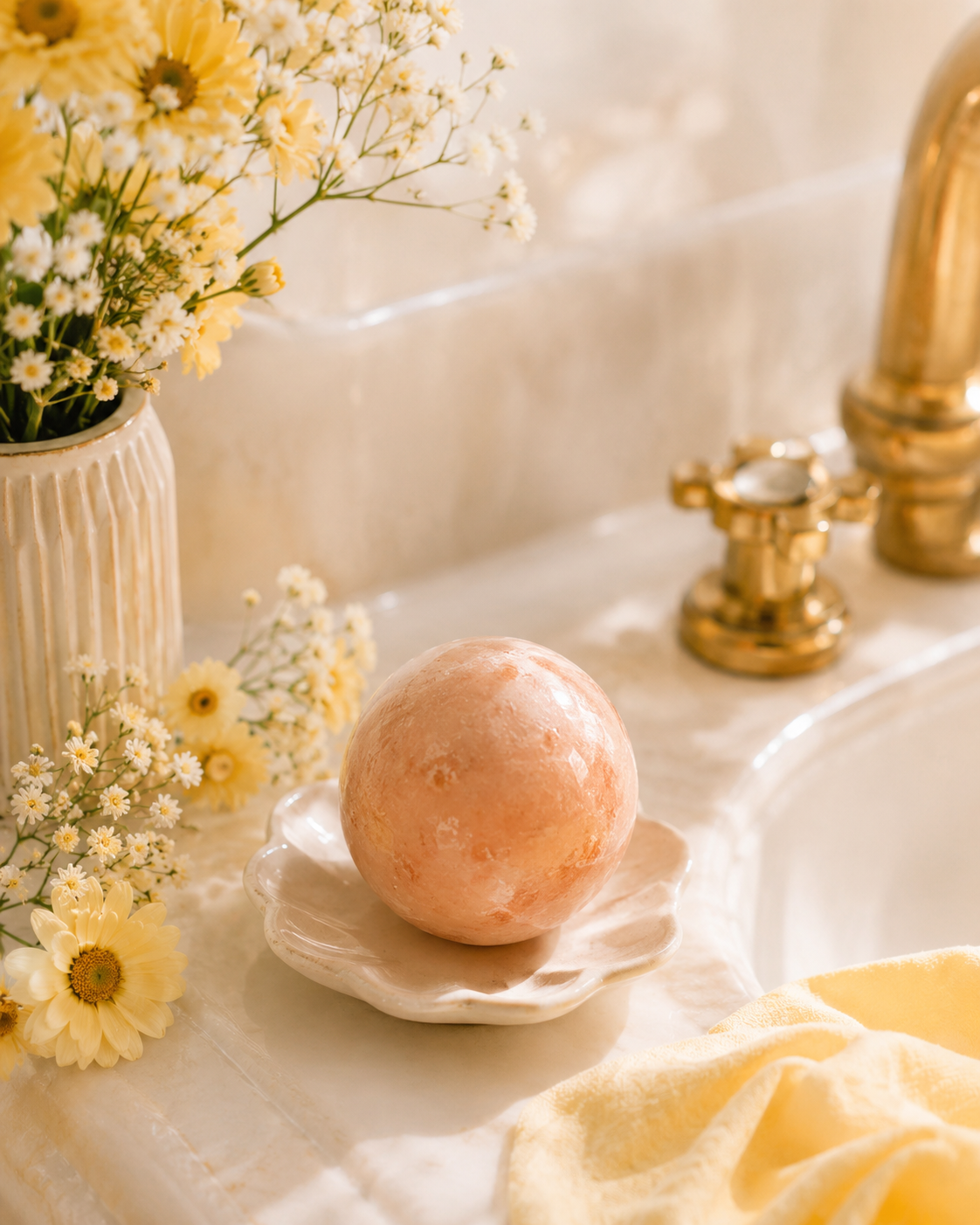Himalayan Pink Salt Bath Ball by Pride of India – Easily Soluble – Good for Refreshing & Hydrating Bath – Mineral Rich Spa Ritual – Easy to Use - Ideal Gift for Any Occasion